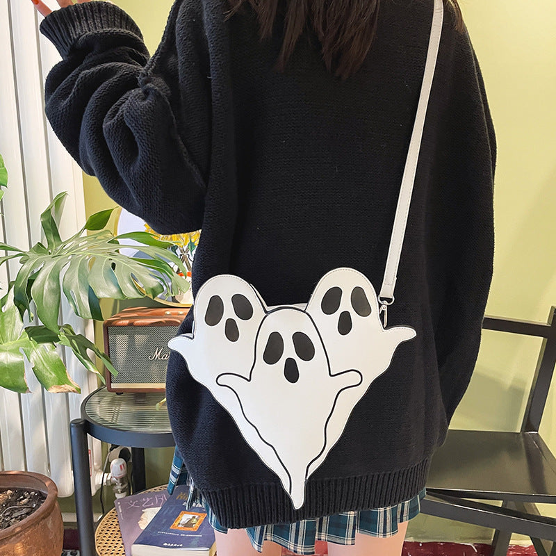 MOSiQ Day of the Dead Halloween Bags Funny 3D Cartoon Ghost Cartoon Shoulder Bags Women Cute Cell Phone Purses Crossbody Bag