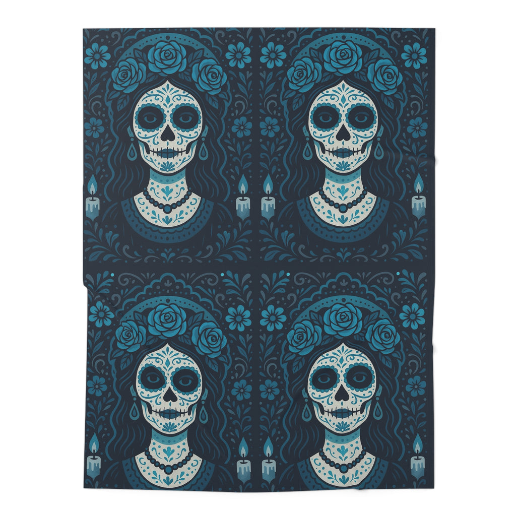 MOSIQ | Day of the Dead Baby Swaddle Blanket, Floral Skull Design, Infant Gift, Cozy Nursery Decor, Halloween Baby Essentials