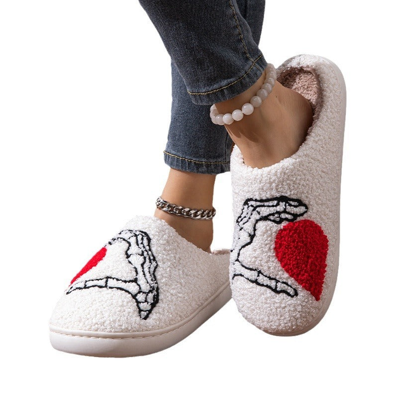MOSiC | Day of the Dead  Love Black Hand Home Thickened Cotton Slippers