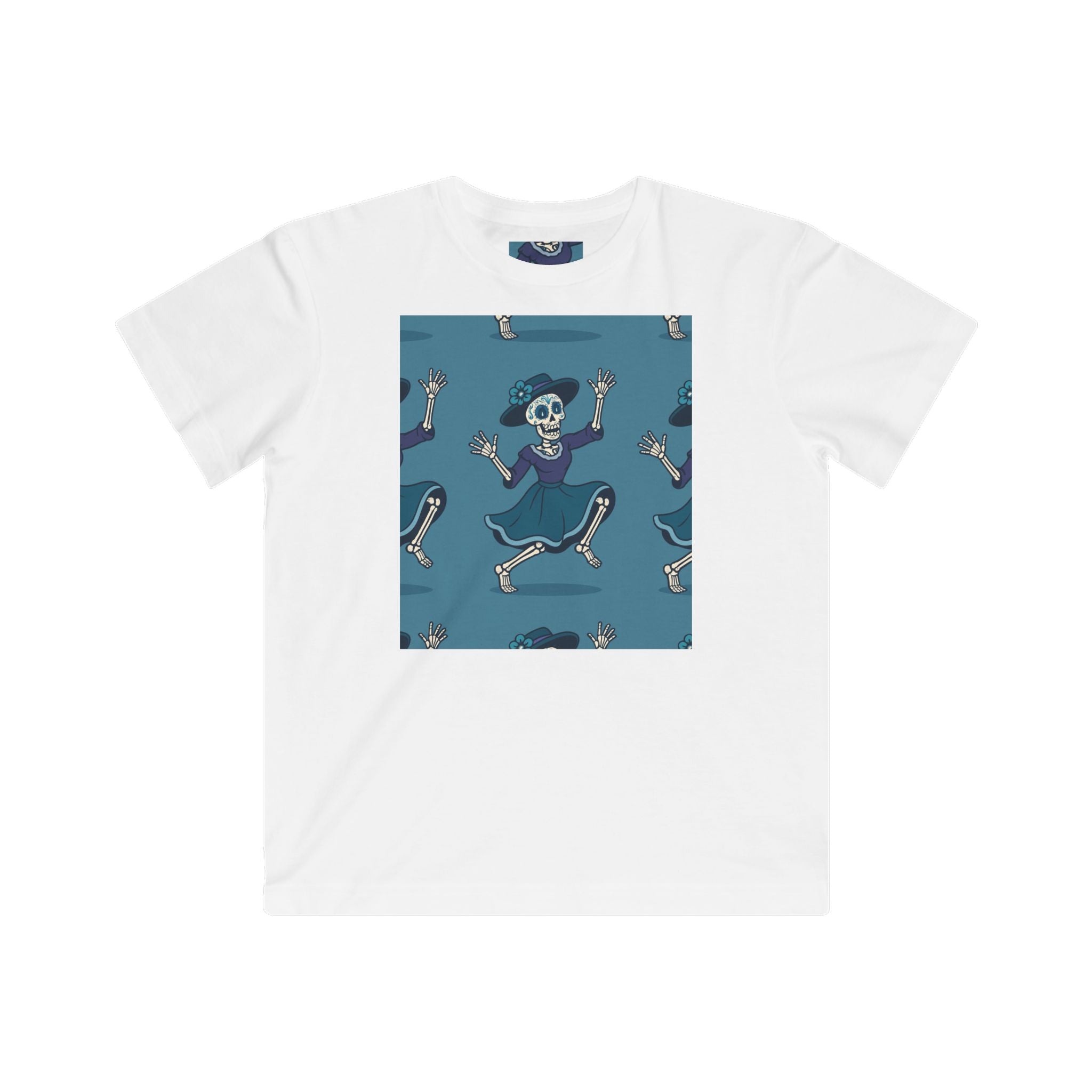 MOSiQ | Day of the Dead  Kids Halloween Skeleton Tee, Fun Kids Shirt, Spooky Costume Tee, Trick or Treat Shirt, Gift for Kids, Halloween Party Outfit