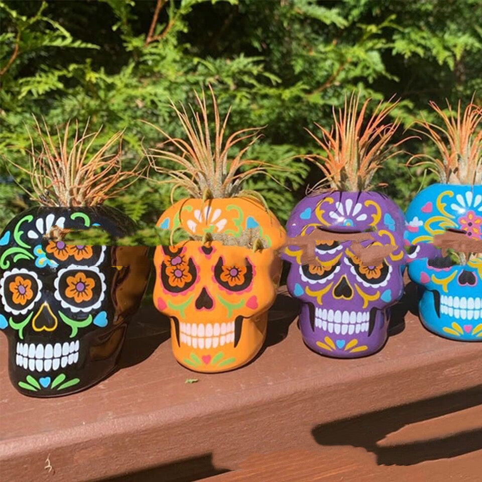 MOSiQ Day Of The Dead Skeleton Ornament Succulents