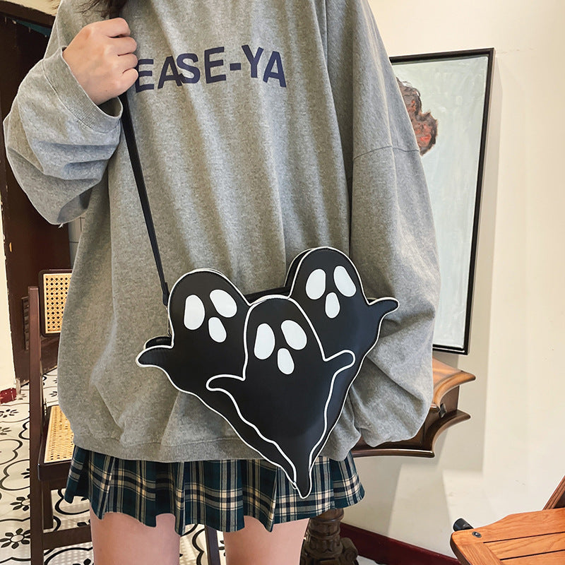 MOSiQ Day of the Dead Halloween Bags Funny 3D Cartoon Ghost Cartoon Shoulder Bags Women Cute Cell Phone Purses Crossbody Bag