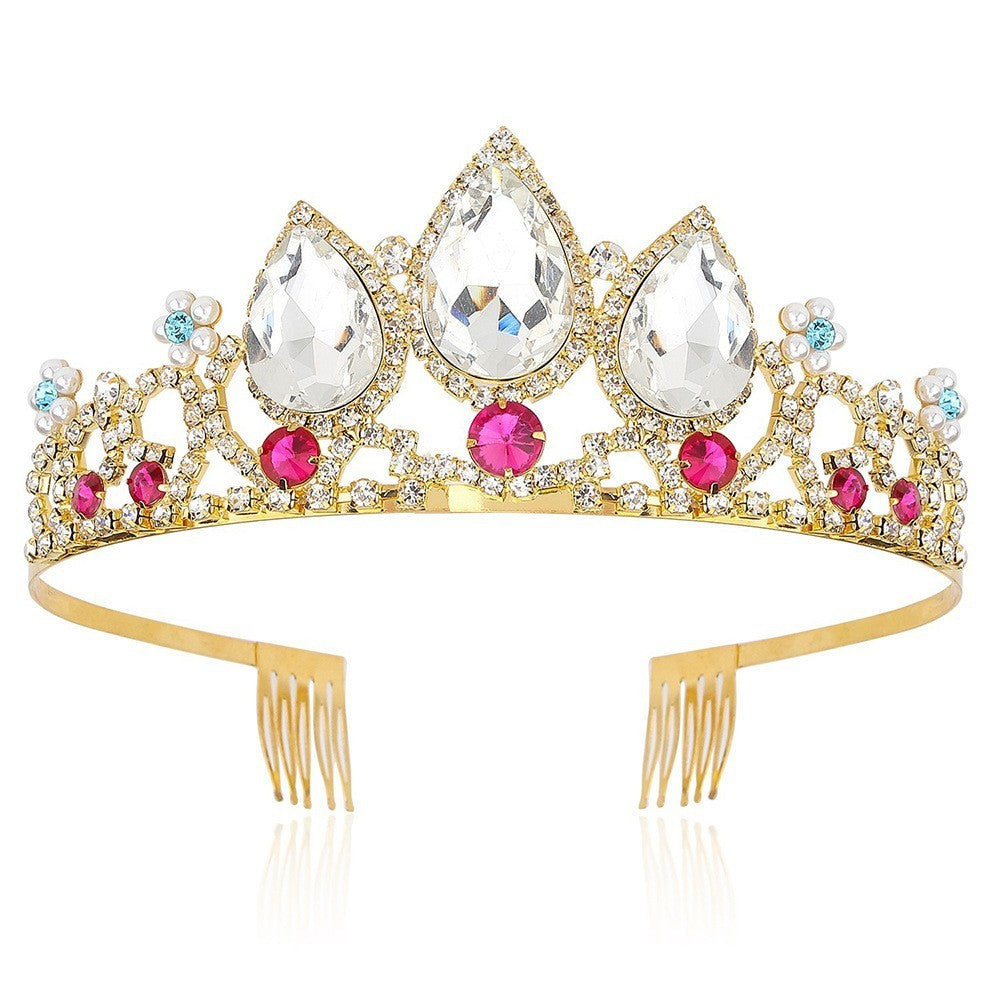 MOSiC | Day of the Dead Crown Hair Ornament Water Drop Decoration Crown Girl Rhinestone Hairpin