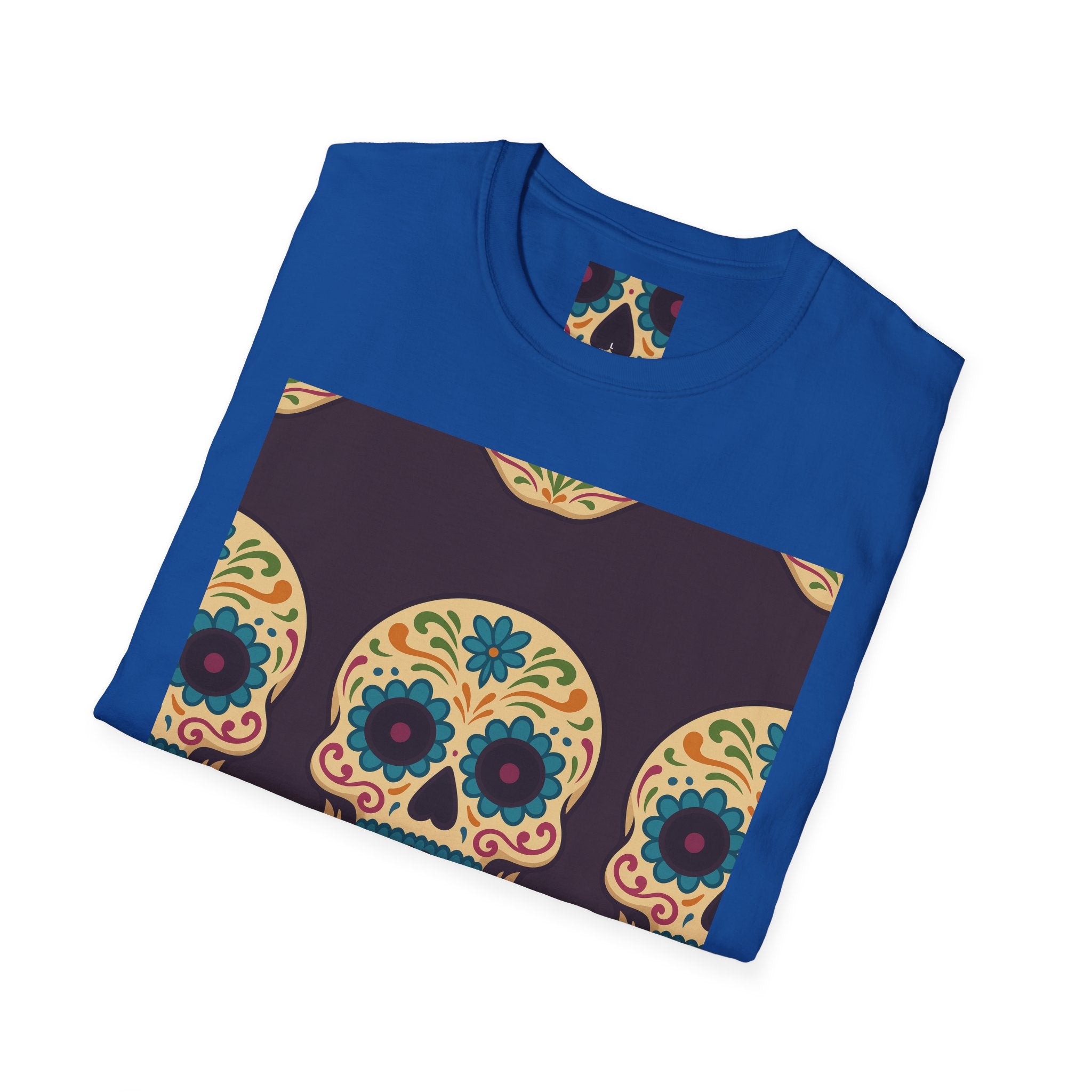 MOSAiC | Day of the Dead T-Shirt, Unisex Graphic Tee, Halloween Shirt, Sugar Skull Top, Boho Festival Wear, Vintage Style Apparel