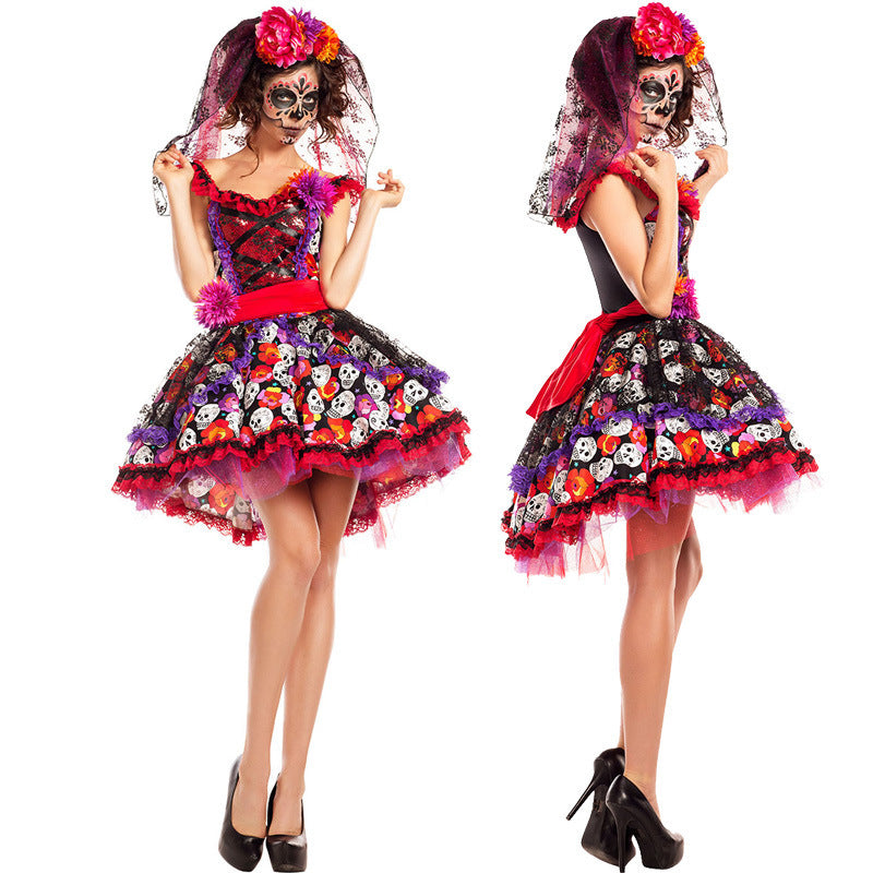 MOSiQ | Day of the Dead Skeleton Skirt Ghost Zombie Demon Costume