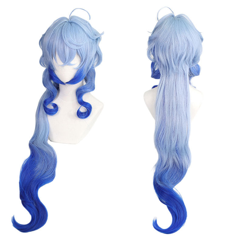MOSiQ | Day of the Dead Wig Gradient Blue Long Cosplay Wig Heat-resistant Synthetic Hair  Free Wig Hat