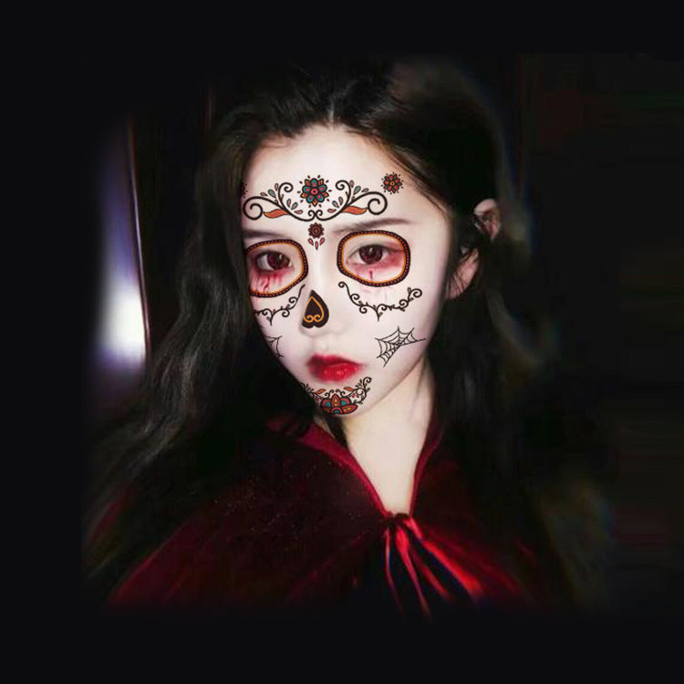 MOSiQ Day Of The Dead Face Pasters Tattoo Waterproof Funny