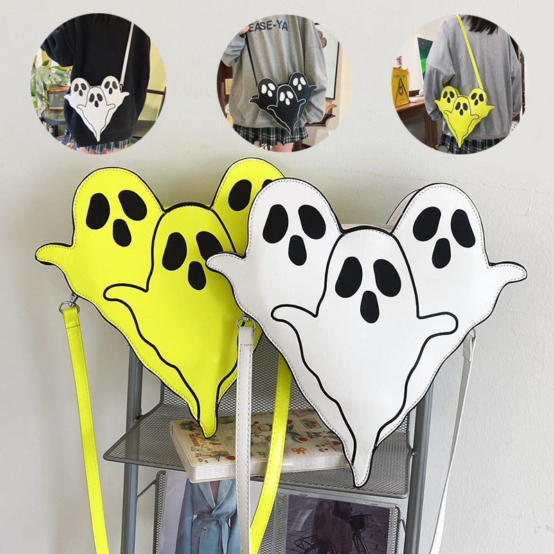 MOSiQ Day of the Dead Halloween Bags Funny 3D Cartoon Ghost Cartoon Shoulder Bags Women Cute Cell Phone Purses Crossbody Bag