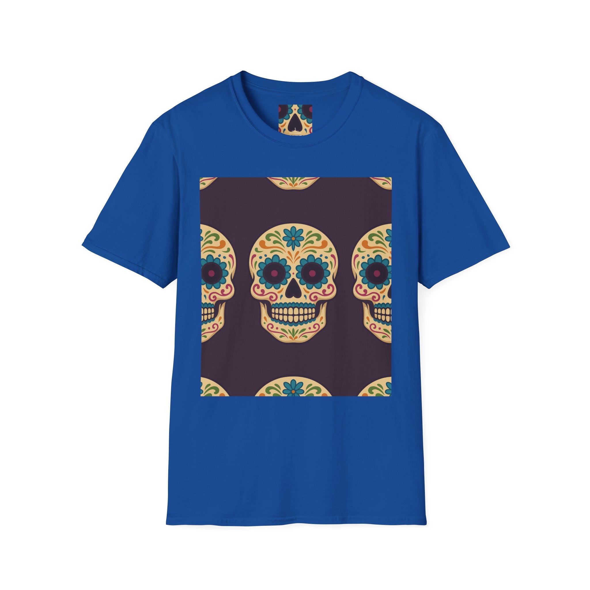 MOSAiC | Day of the Dead T-Shirt, Unisex Graphic Tee, Halloween Shirt, Sugar Skull Top, Boho Festival Wear, Vintage Style Apparel