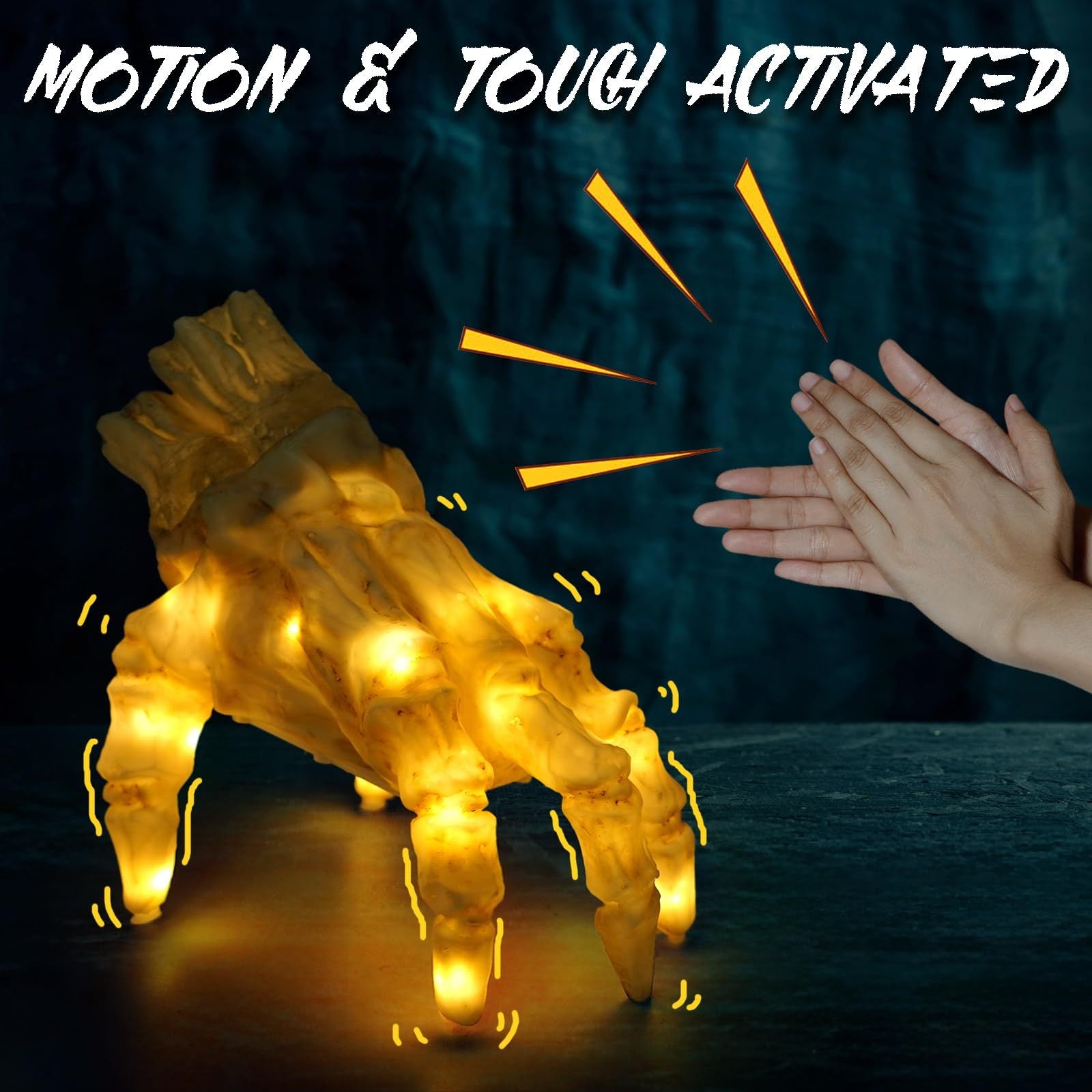 MOSiQ Day of the Dead Halloween Electric Luminous Crawling Hand Animated Decoration Induction Luminous Decoration Zombie Hand With Spooky Sound