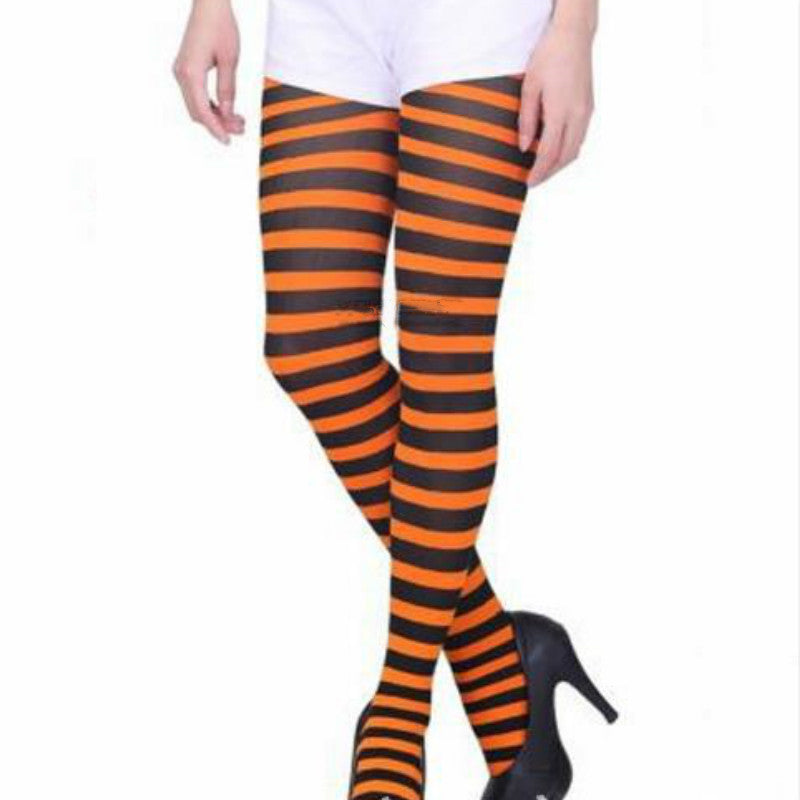 MOSiQ | Day of the Dead Masquerade party striped stockings