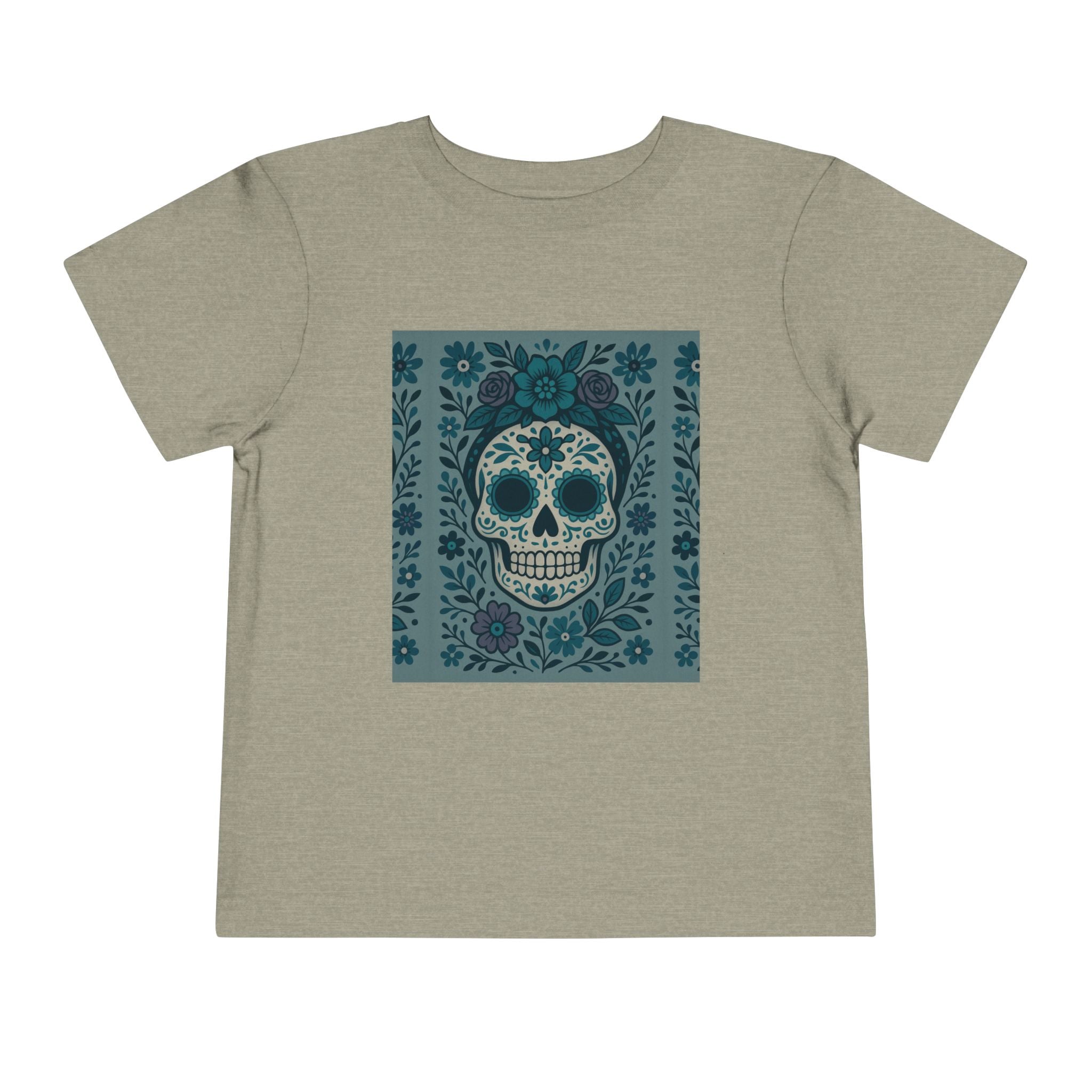 MOSiQ | Day of the Dead  Sugar Skull Toddler Tee, Kids' Halloween Shirt, Día de los Muertos Gift, Cute Toddler Outfit, Toddler Graphic T-Shirt