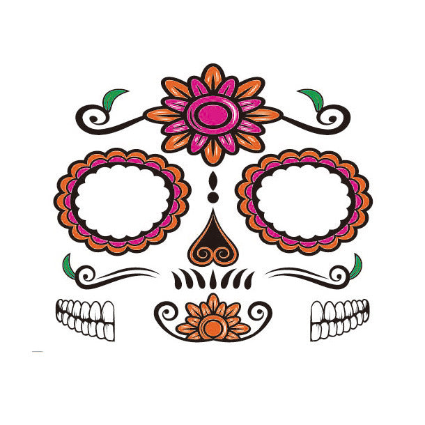 MOSiQ Day Of The Dead Face Pasters Tattoo Waterproof Funny