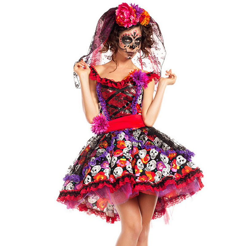 MOSiQ | Day of the Dead Skeleton Skirt Ghost Zombie Demon Costume