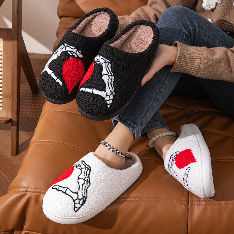 MOSiC | Day of the Dead  Love Black Hand Home Thickened Cotton Slippers