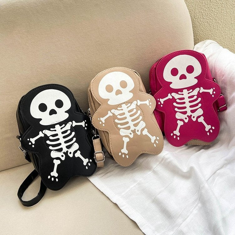 MOSiQ Day of the Dead Halloween Skull Shoulder Bag Girls Fashion Funny Cute Messenger Crossbody Bags Women Small Phone Bag