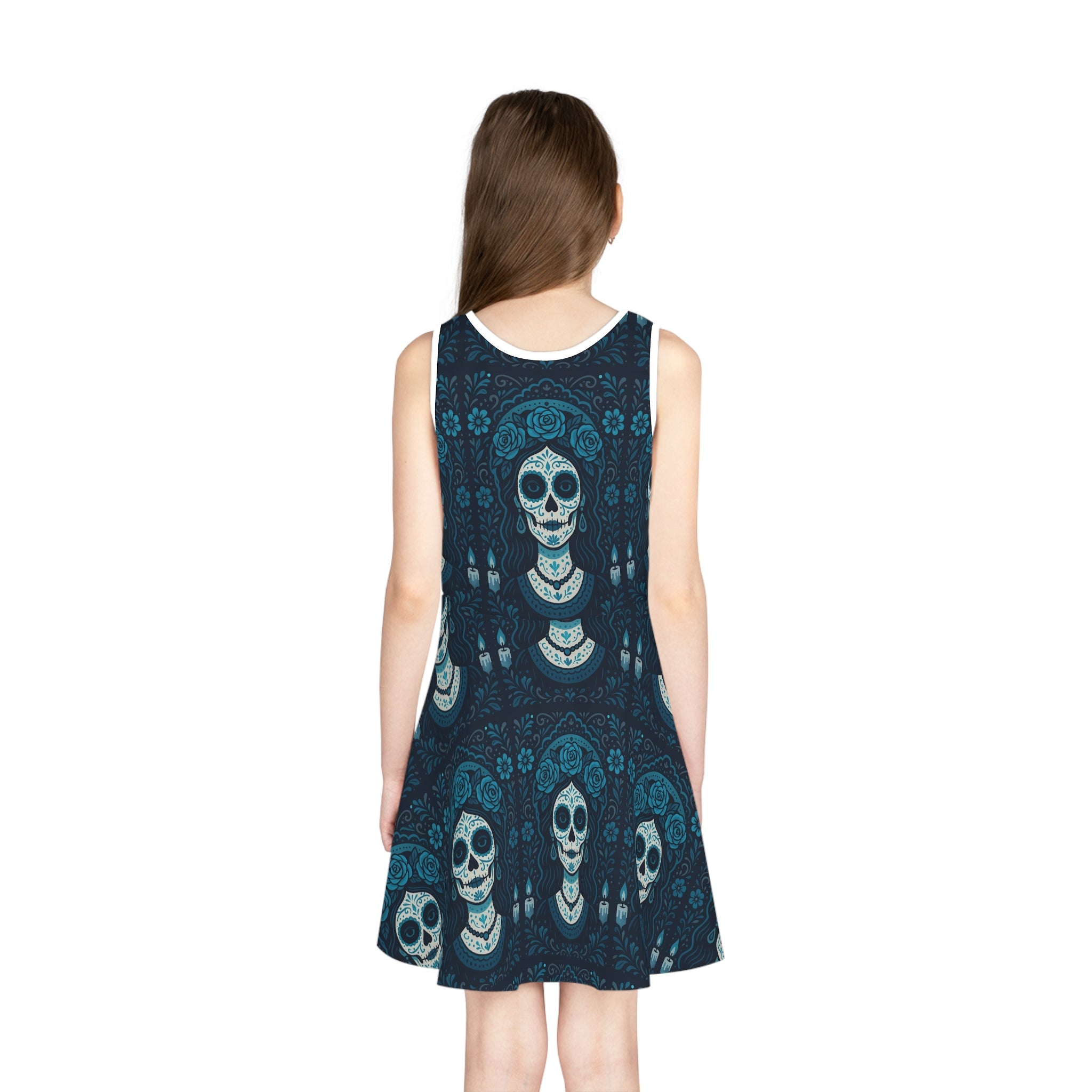 MOSiQ | Day of the Dead Pattern Girls' Havana, Day of the Dead Dress, Bohemian, Festival Outfit, Halloween Costume, Unique Gift