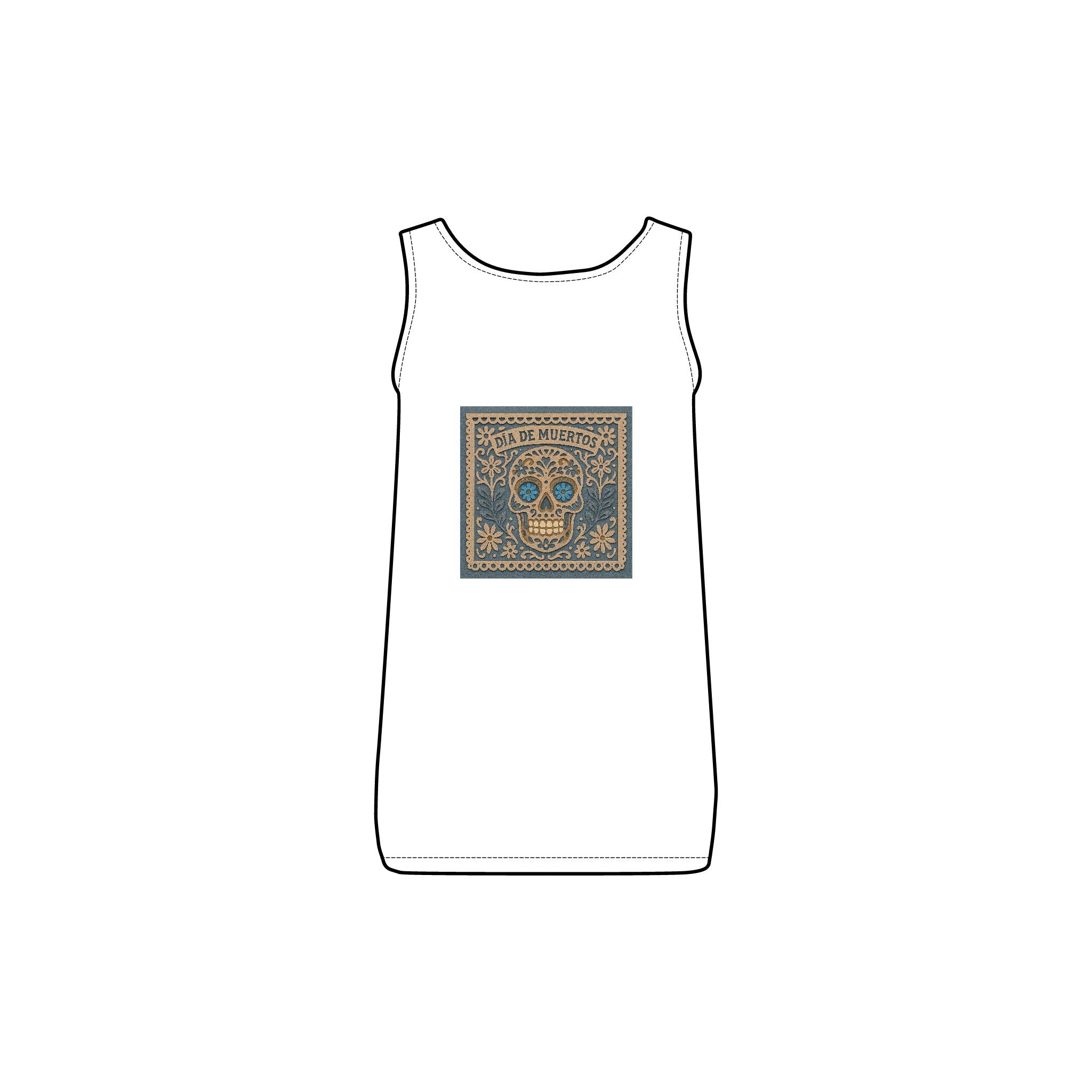 MOSiQ Day of the Dead Women's Bohemian Skull Tank Top | Casual Summer Top, Festival Wear, Beachwear, Gift for Her, Vintage Style