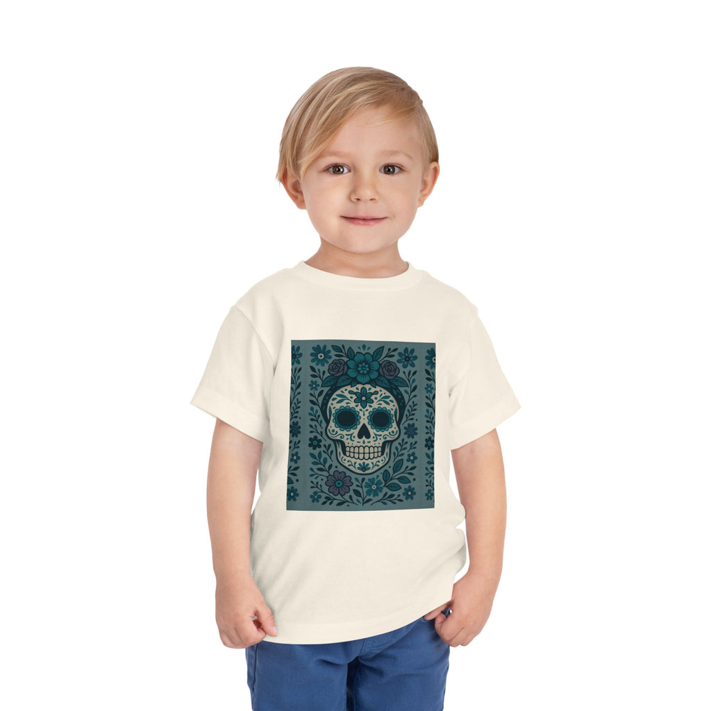 MOSiQ | Day of the Dead  Sugar Skull Toddler Tee, Kids' Halloween Shirt, Día de los Muertos Gift, Cute Toddler Outfit, Toddler Graphic T-Shirt