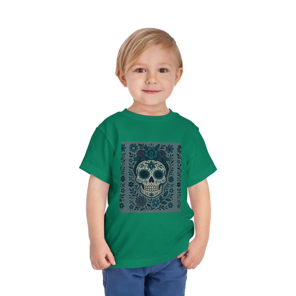 MOSiQ | Day of the Dead  Sugar Skull Toddler Tee, Kids' Halloween Shirt, Día de los Muertos Gift, Cute Toddler Outfit, Toddler Graphic T-Shirt
