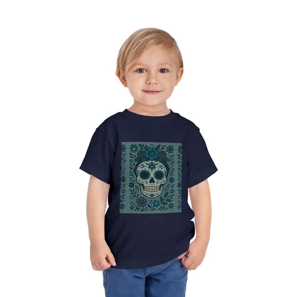 MOSiQ | Day of the Dead  Sugar Skull Toddler Tee, Kids' Halloween Shirt, Día de los Muertos Gift, Cute Toddler Outfit, Toddler Graphic T-Shirt
