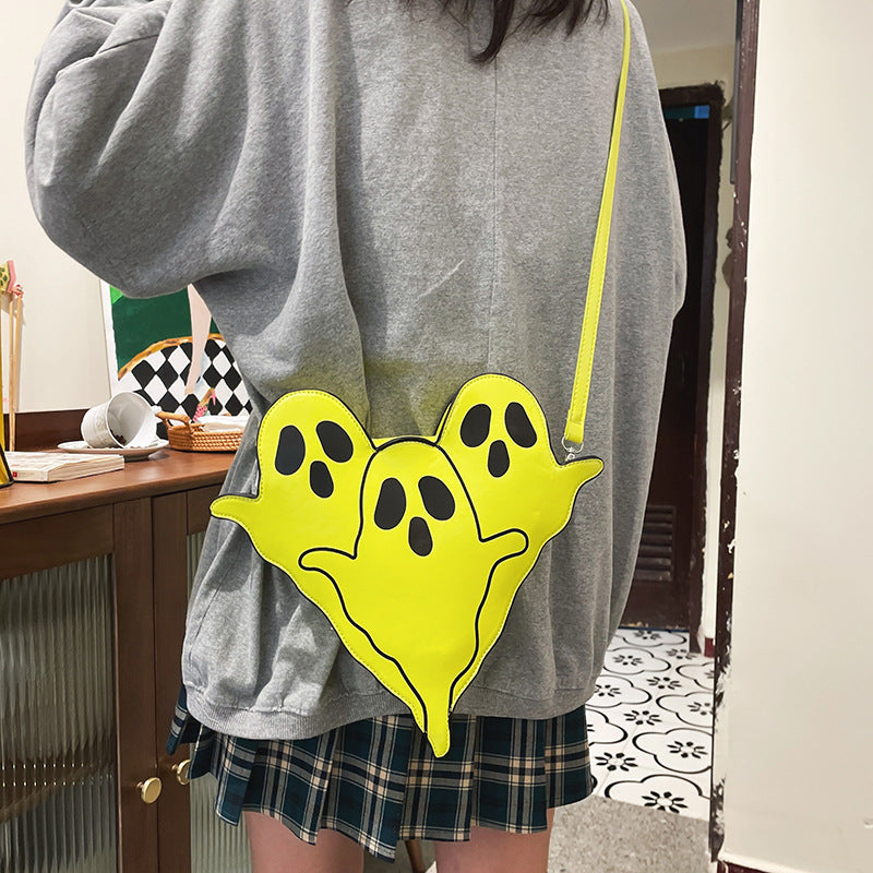 MOSiQ Day of the Dead Halloween Bags Funny 3D Cartoon Ghost Cartoon Shoulder Bags Women Cute Cell Phone Purses Crossbody Bag