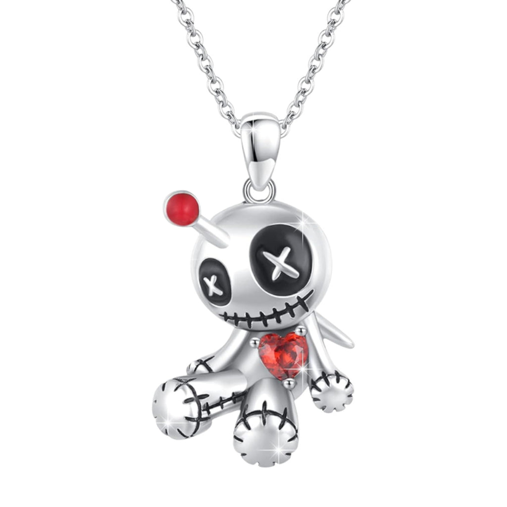 MOSiC | Day of the Dead Cartoon Red Heart Voodoo Doll Necklace Halloween Personality Clavicle Necklace Fashion Jewelry Accessories
