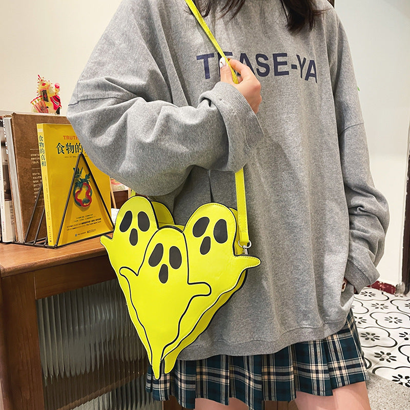 MOSiQ Day of the Dead Halloween Bags Funny 3D Cartoon Ghost Cartoon Shoulder Bags Women Cute Cell Phone Purses Crossbody Bag