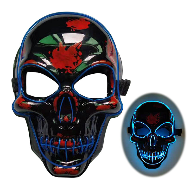 Halloween Cane Cosplay Props Halloween Skeleton Mask LED Glow Scary Mask