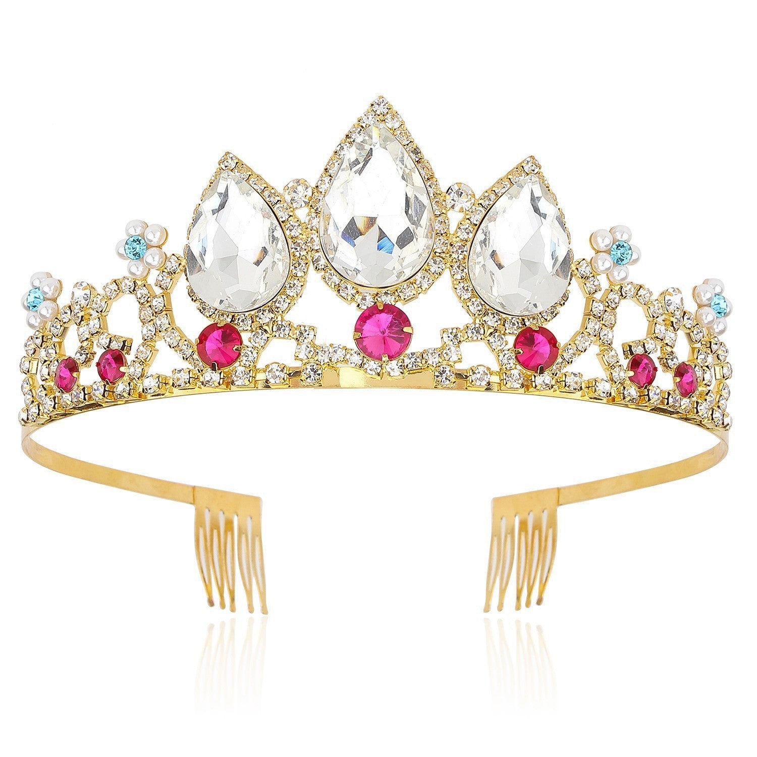 MOSiC | Day of the Dead Crown Hair Ornament Water Drop Decoration Crown Girl Rhinestone Hairpin