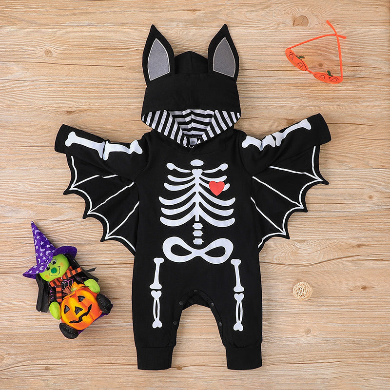 MOSiQ | Day of the Dead Halloween Bat One-piece Baby Baby Rompers Suit