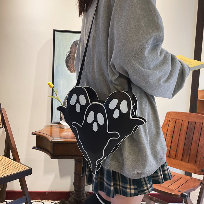 MOSiQ Day of the Dead Halloween Bags Funny 3D Cartoon Ghost Cartoon Shoulder Bags Women Cute Cell Phone Purses Crossbody Bag