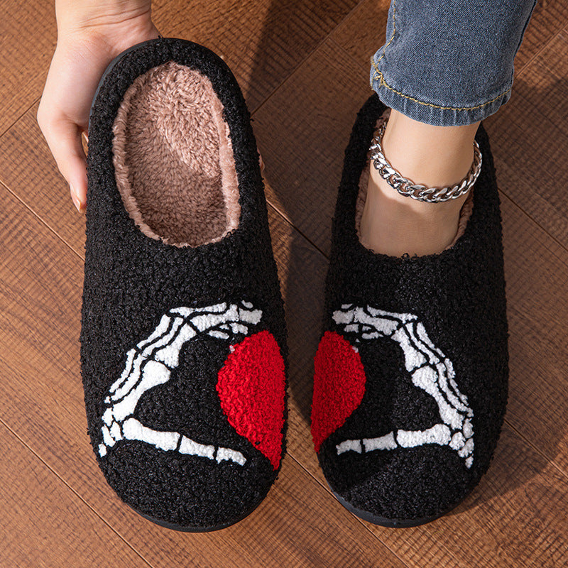 MOSiC | Day of the Dead  Love Black Hand Home Thickened Cotton Slippers