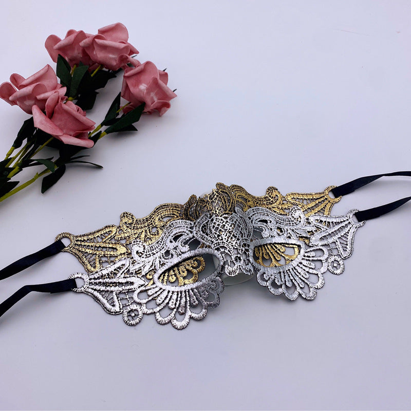 MOSiQ | Day of the DeadHalloween Adult Princess Masquerade Golden Lace Mask Bronzing Half Face Eye Mask For Women
