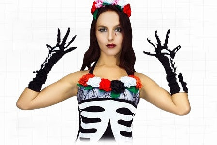 MOSiQ | Day of the Dead Women's Undead Ghost Bone Costume