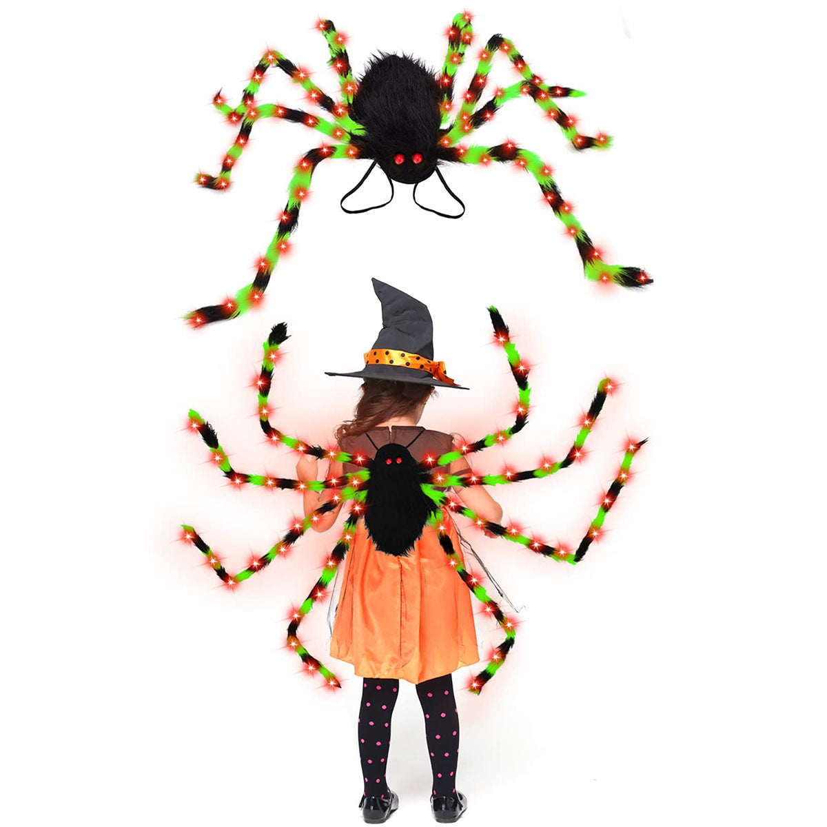 MOSiC | Day of the Dead  Halloween Spider Backpack Nine LED Modes Plush Sugar Bag
