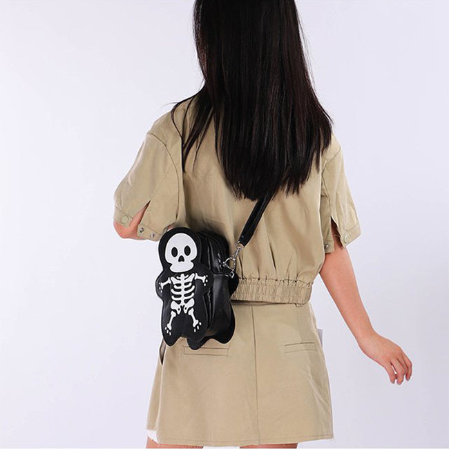 MOSiQ Day of the Dead Halloween Skull Shoulder Bag Girls Fashion Funny Cute Messenger Crossbody Bags Women Small Phone Bag