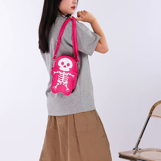 MOSiQ Day of the Dead Halloween Skull Shoulder Bag Girls Fashion Funny Cute Messenger Crossbody Bags Women Small Phone Bag
