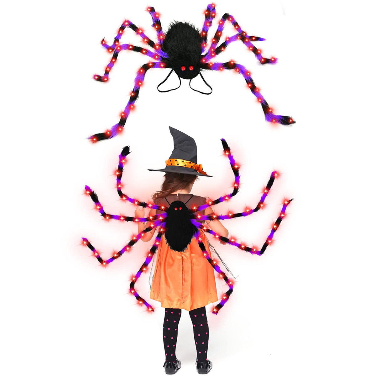 MOSiC | Day of the Dead  Halloween Spider Backpack Nine LED Modes Plush Sugar Bag