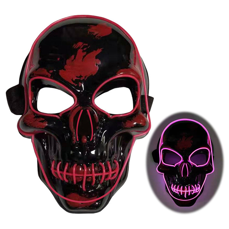 Halloween Cane Cosplay Props Halloween Skeleton Mask LED Glow Scary Mask