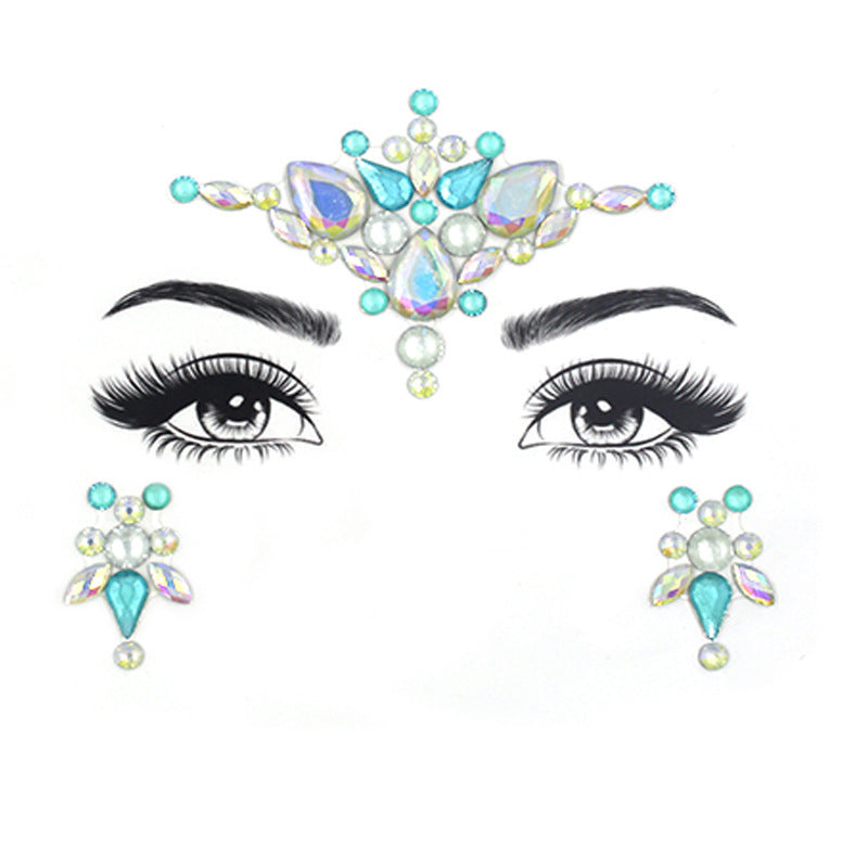 MOSiC | Day of the Dead  Luminous Crystal Diamond Tattoo Stickers Sequin Face