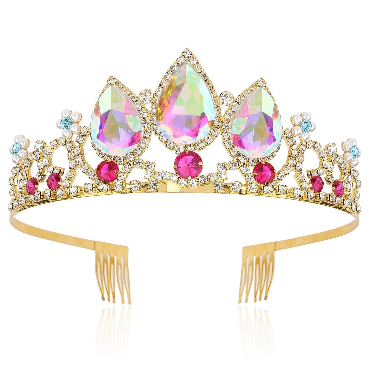 MOSiC | Day of the Dead Crown Hair Ornament Water Drop Decoration Crown Girl Rhinestone Hairpin